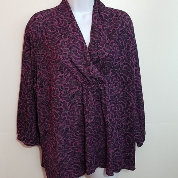 Covington Tops - Purple Paisley Stretch Covington Woman Top 22-24W